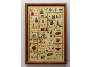 Vintage Framed Needlepoint Sampler