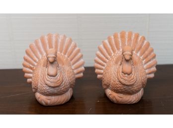 Ceramic Turkey Tabletop Dcor - A Pair