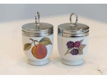 Royal Worcester English Porcelain Egg Coddlers - A Pair