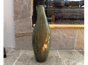 Glazed Olive Green Ceramic Vase