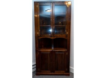 Vintage Wooden Corner Cabinet Display Hutch