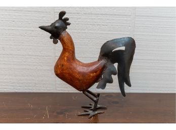 Metal Rooster Sculpture