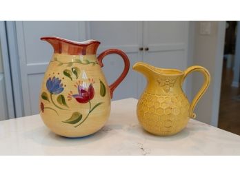 October Hill Honeycomb Pitcher & Pfaltzgraff Napoli Pitcher