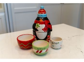 Pier 1 Imports Christmas Penguin Measuring Cup Set