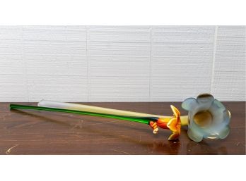 Studio Art Glass Stemmed Flowers - A Duo