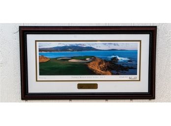 Signed Pebble Beach Golf Links No 7 Print - Framed And Matted