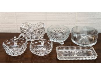 Collection Of Cut Glass Candy And Trinket Dishes