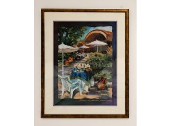 'Terrace At Chandon, Napa Valley' - Framed And Double Matted Print