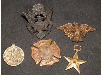 Old Smalls Lot Badges Medals Ect.