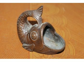 Nice Bronze Fish Or Sea Serpent Desk Accessory Or Ashtray