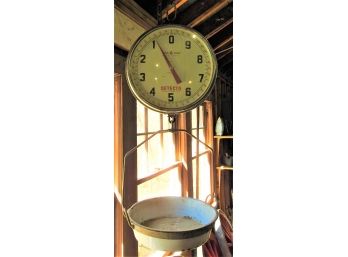 Great Looking Vintage Detecto Hanging Scale With Porcelain Metal Pan