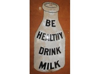 19 Inch Porcelain Advertising Milk Bottle Dairy Sign