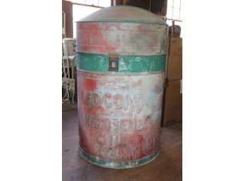 Antique Gas Station Socony Oil Tank With Painted Advertising