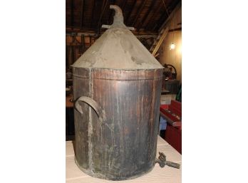 Antique Big 35 Inch X 20 Inch Copper Still