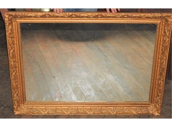 Large Ornate Old Mirror With Gold Frame