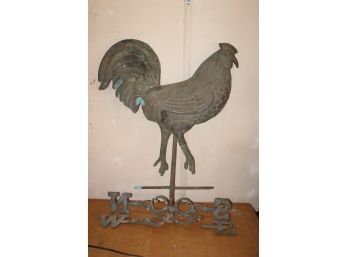 Fantastic Big 3 Feet Tall Copper Rooster Chicken Weathervane