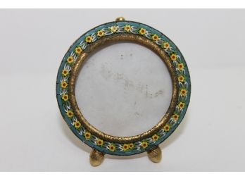 Small Italian Micro Mosaic Round Frame