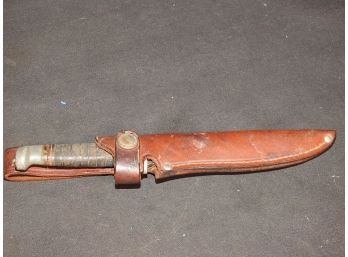 Old Knife With Leather Sheath