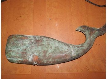 Old Copper 24 Inch Whale Weathervane Figure