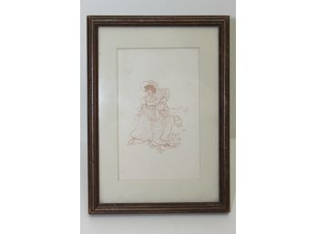 Kate Greenaway 1846-1901 Original Drawing Victorian Child Book Illustrator