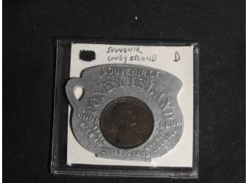 1912 Coney Island Souvenir Lincoln Penny