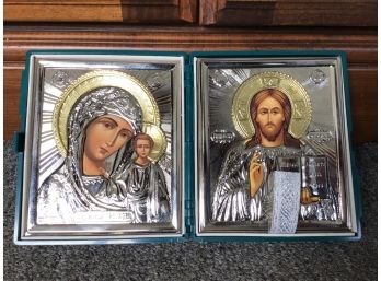 Greek Orthodox Religious Traveling Case With Jesus, Mary And  Saint ?