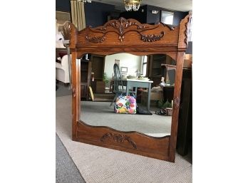 Antique Carved Oak Mirror, Athens Furniture Company, Athens PA, C1900 Beautiful!