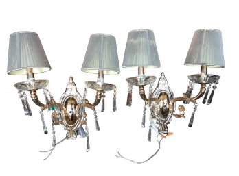 Janus Wall Sconces, String Shades (retails For $175 Each)