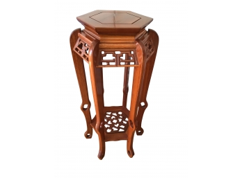 Asian Styled Rosewood Pedestal / Plant Stand - Excellent Condition!