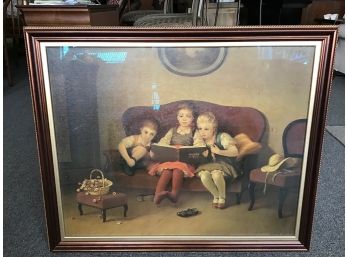 Unsigned Giclee, Storytime, Three Children Reading