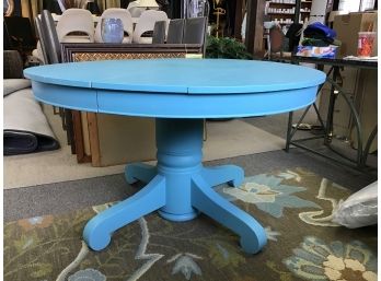 Round Turquoise Pedestal Base Dining / Center Table