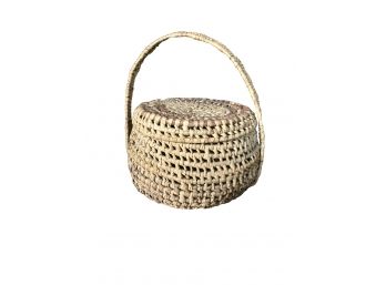 Antique Lidded Woven Basket