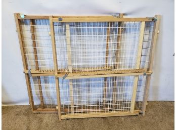 Pair Of Two Wood Adjustable Child / Pet Safety Gates