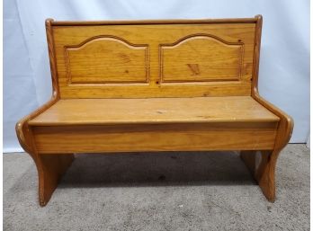 Vintage Wood Bench With Storage - Nice Project Piece
