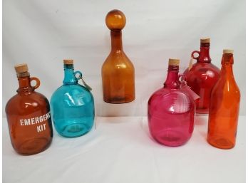 Colorful Decorative Bottles - Including Amber Glass Bubble Bottle
