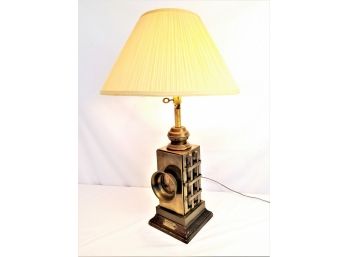 Vintage Housatonic Railroad Company 1852 Brass Lantern Table Lamp