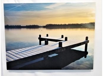 Sunset On The Water Large Stretched Canvas Art Print