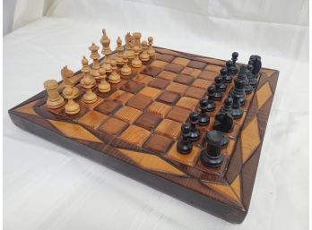 Awesome Carved Wood Chess Board & Games Pieces