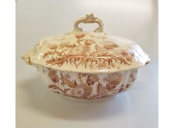 Vintage John Edwards England Thistle Porcelain De Terre Covered Serving Dish