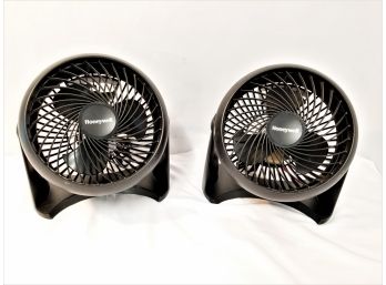 Two Honeywell Table Air Circular Fans