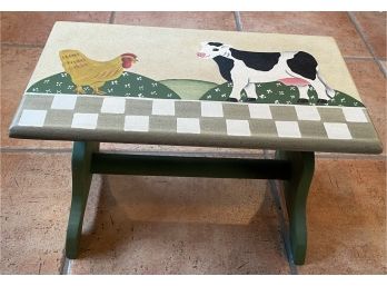 Country Paint Decorated Stool