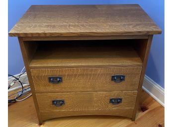 Stickley Two Drawer Stand In Quarter Sawn Oak