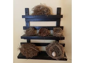 Three Tier Shelf With Birds Nests