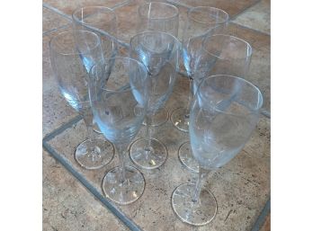 Eight Champagne Glasses