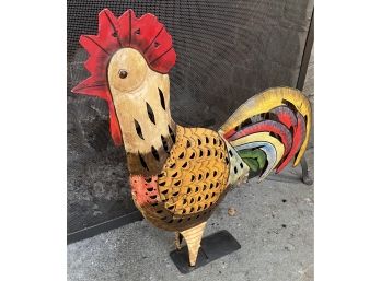 Fun Paint Decorated Folk Art Rooster