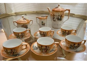 Lusterware Tea Set With Oriental Motif