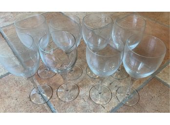 Eight White Wine Glasses