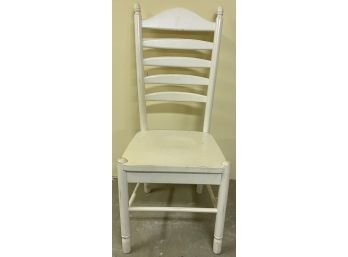 Contemporary Ladder Back Single White Chair