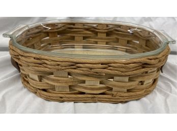 Pyrex Casserole With Woven Basket