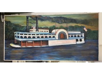 HUGE Steamboat Painting On Board